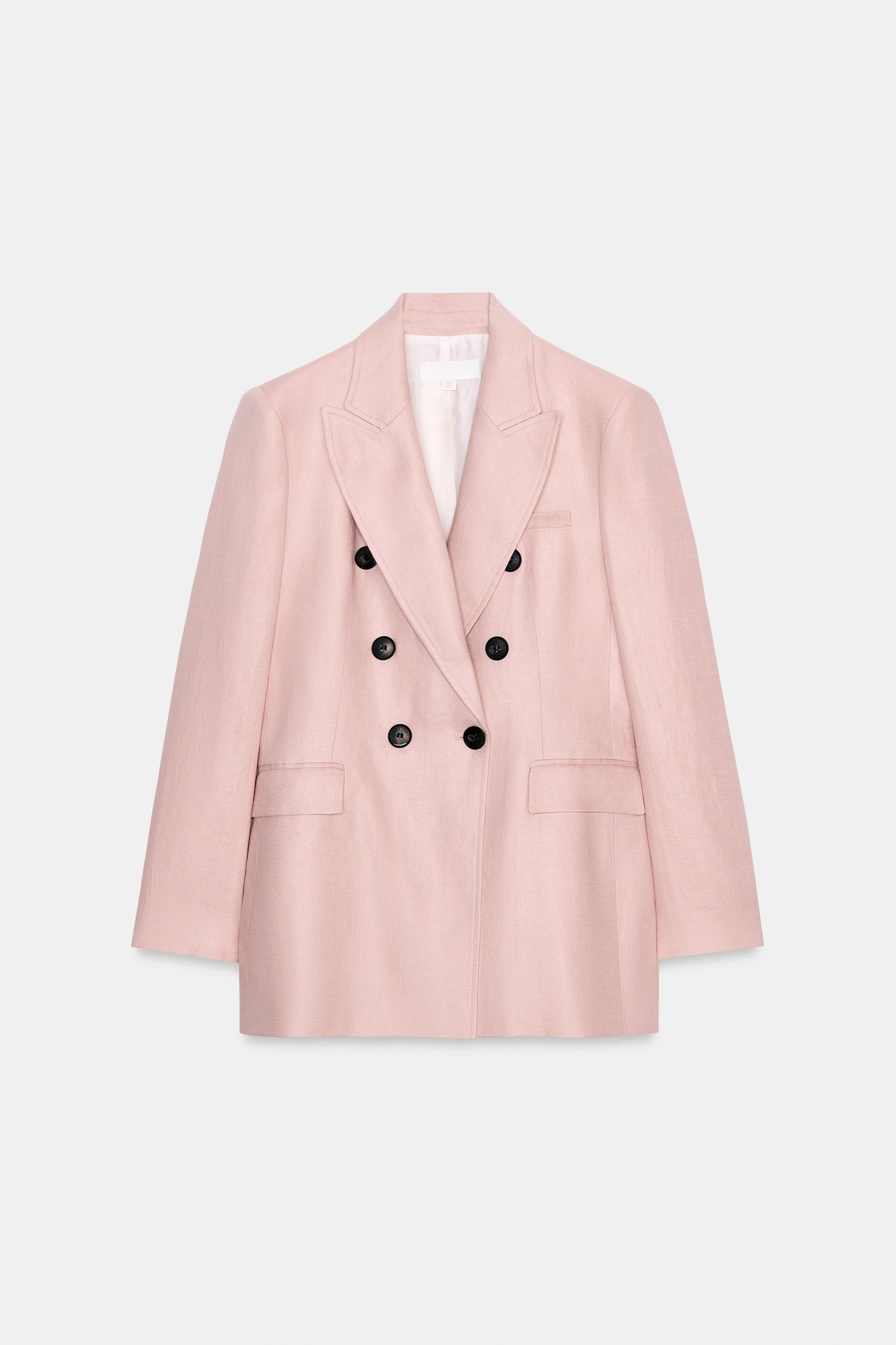 VESTE À BOUTONNAGE CROISÉ 100% LIN